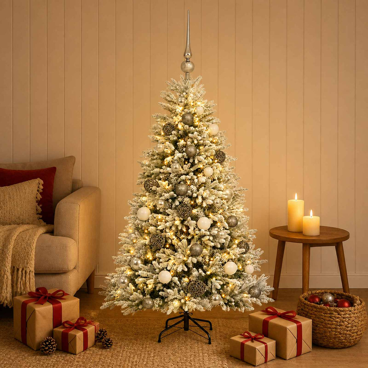 Artificial Christmas Tree with Bauble 120 cm 150 LEDs