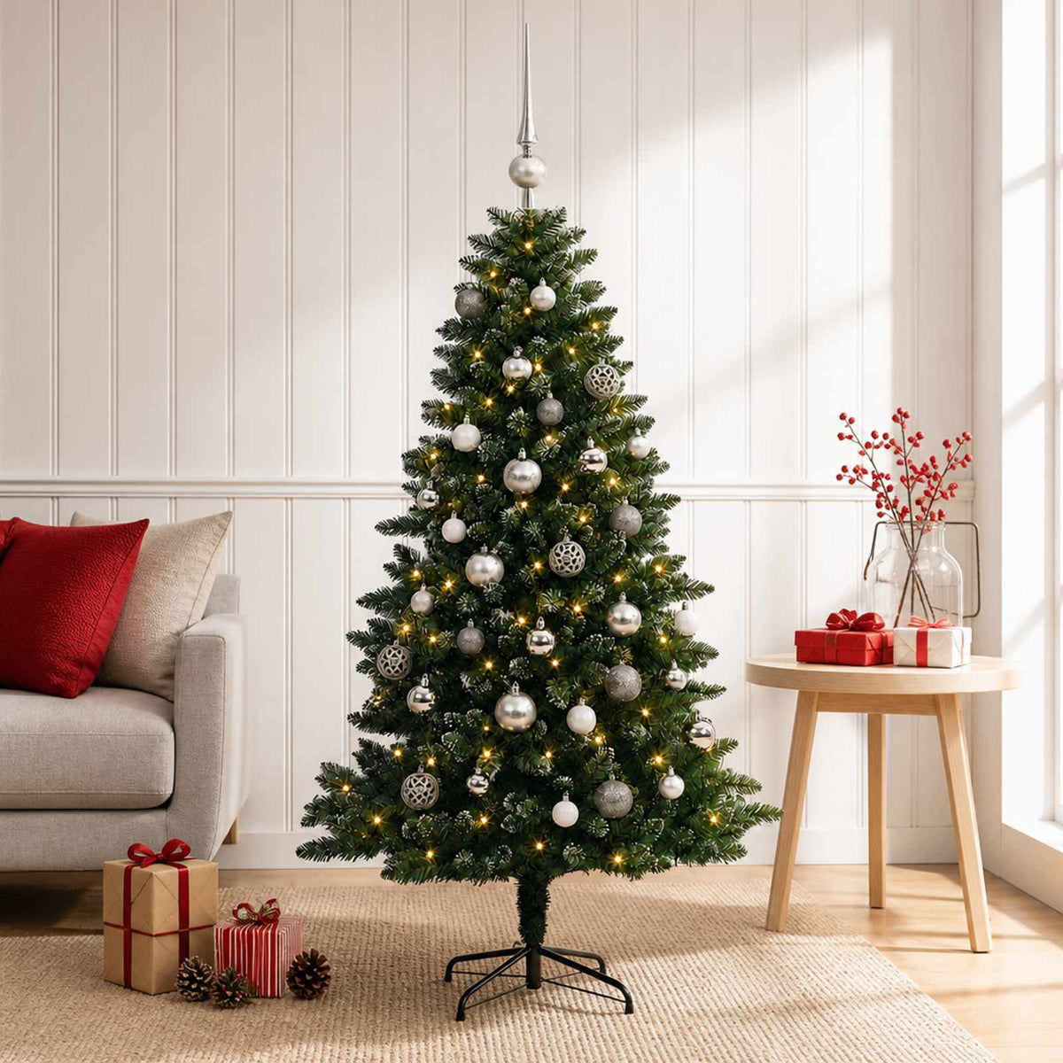 Artificial Christmas Tree with Bauble 120 cm 150 LEDs