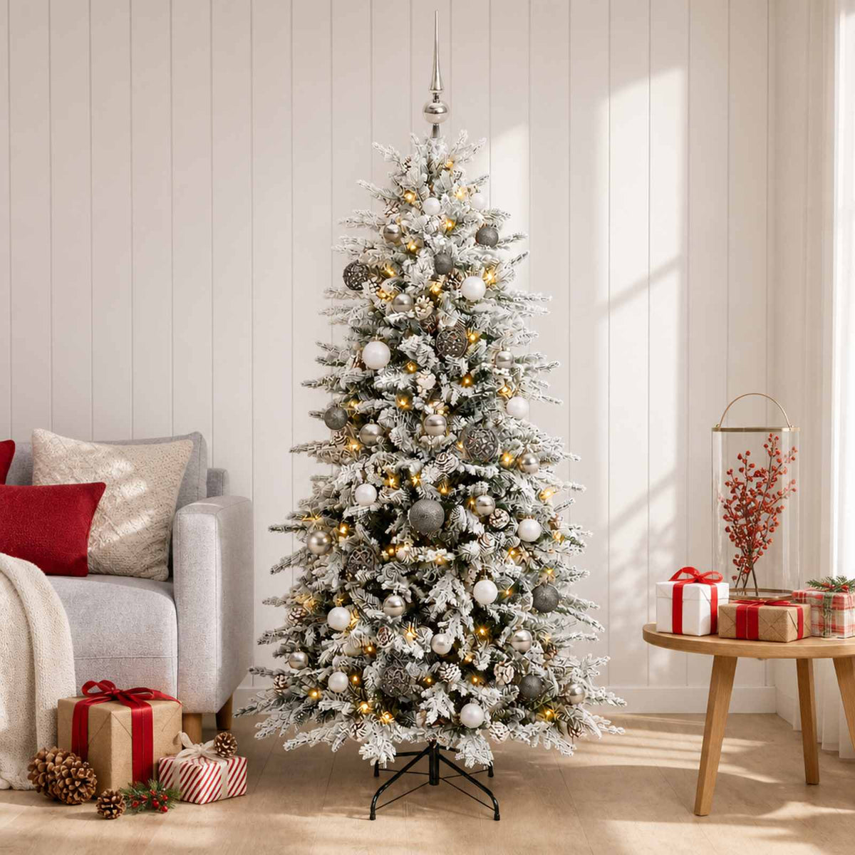 Artificial Hinged Christmas Tree 150 cm 150 LEDs Warm White
