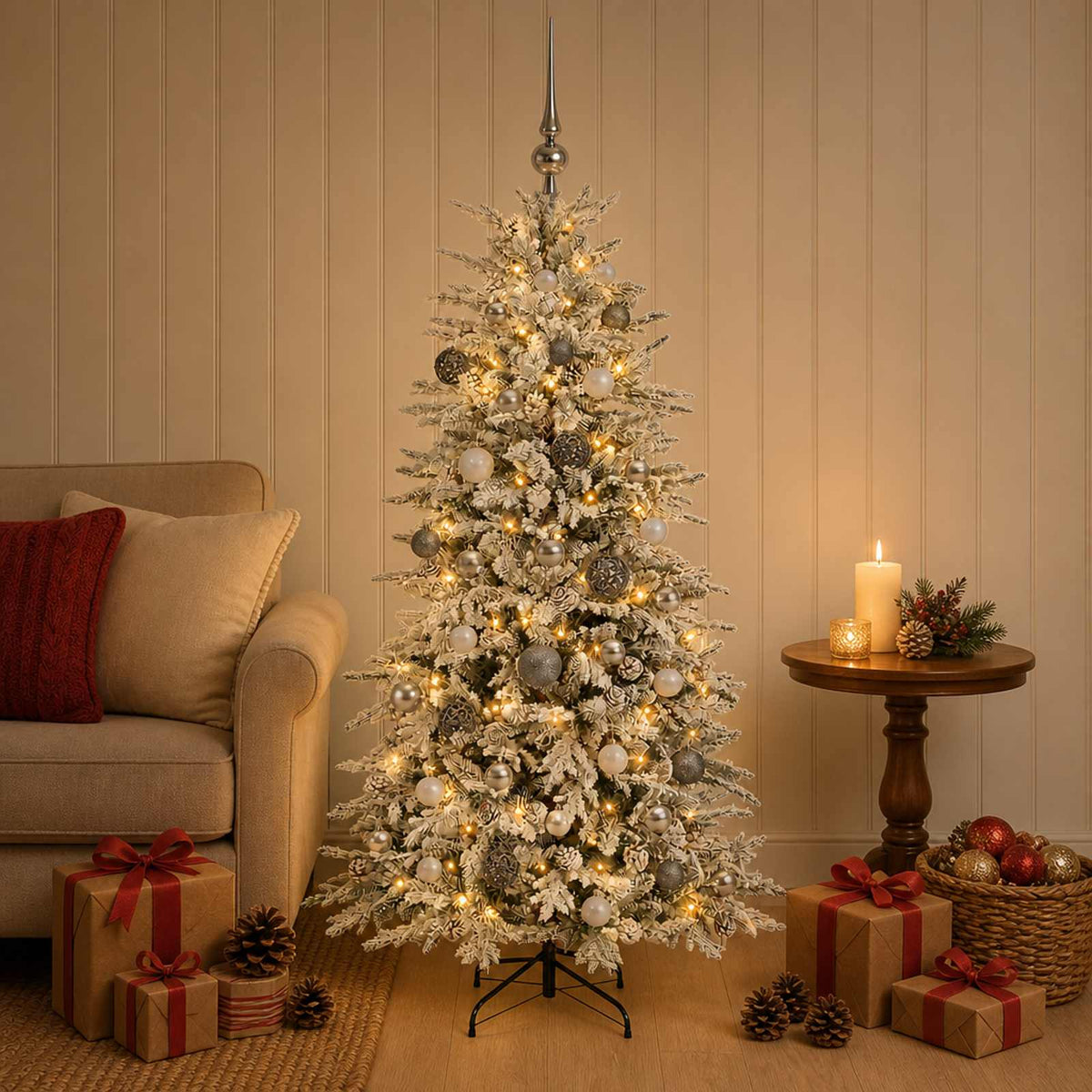 Artificial Hinged Christmas Tree 150 cm 150 LEDs Warm White