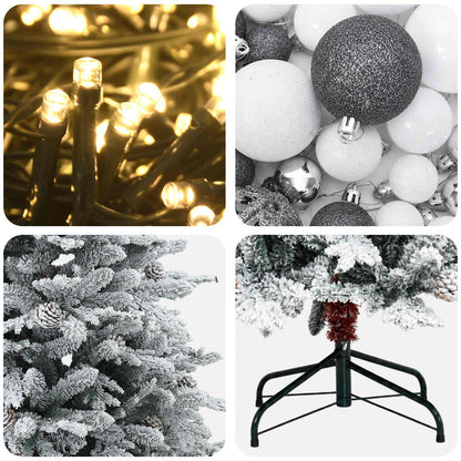 Artificial Hinged Christmas Tree 150 cm 150 LEDs Warm White