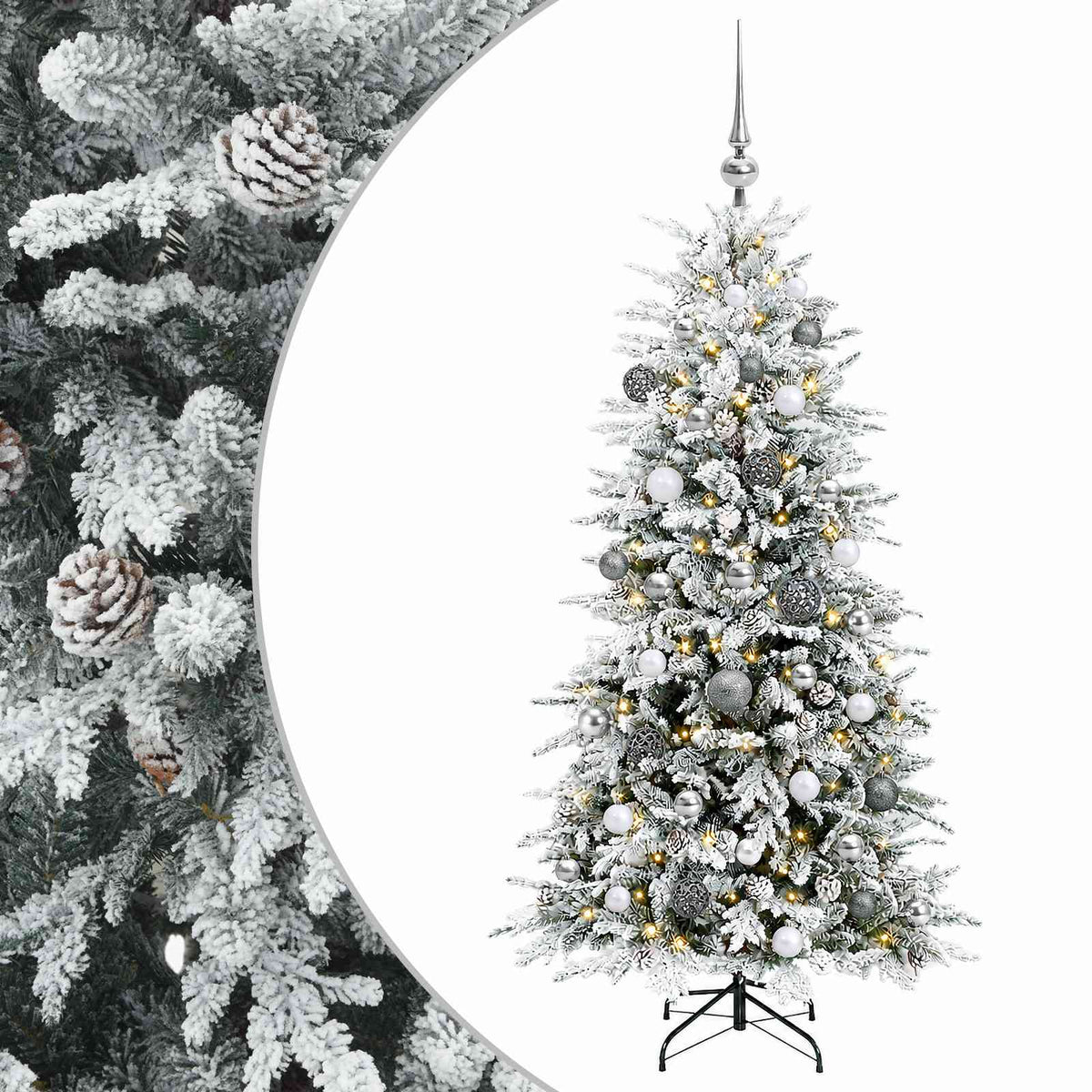 Artificial Hinged Christmas Tree 150 cm 150 LEDs Warm White