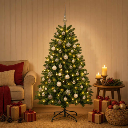 Artificial Christmas Tree Mid-green with Bauble 180 cm 300 LEDs