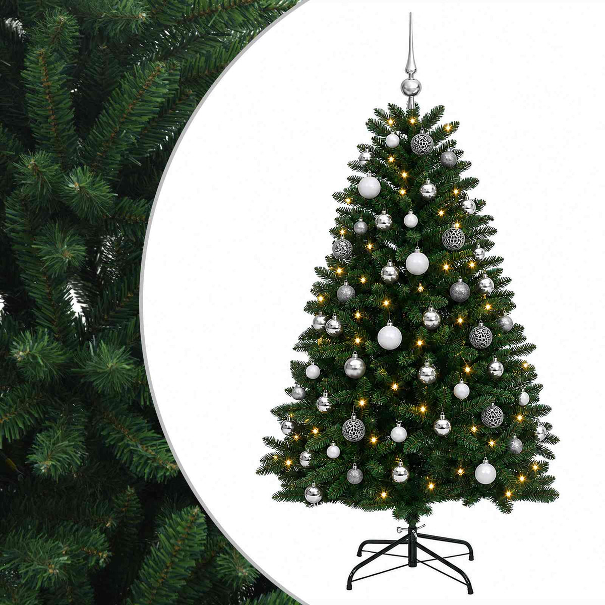 Artificial Christmas Tree Mid-green with Ornament 150 cm