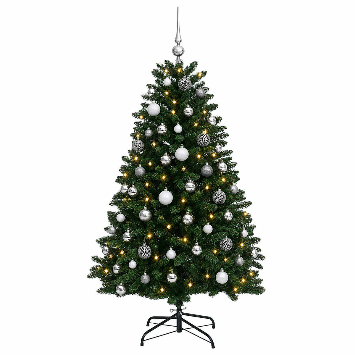 Artificial Christmas Tree Mid-green with Ornament 150 cm