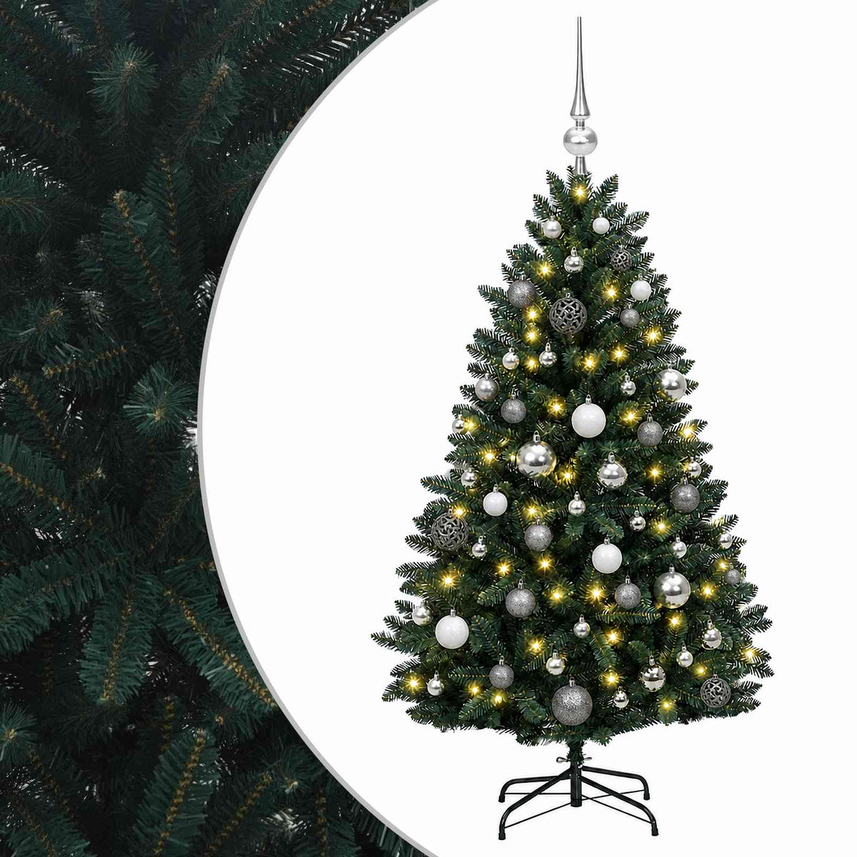 Artificial Christmas Tree Dark Green with Ornament 120 cm