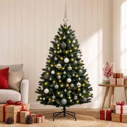 Artificial Christmas Tree, Dark Green, with Baubles 150 cm