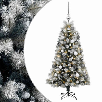 Artificial Hinged Christmas Tree with Baubles 120 cm 150 LEDs
