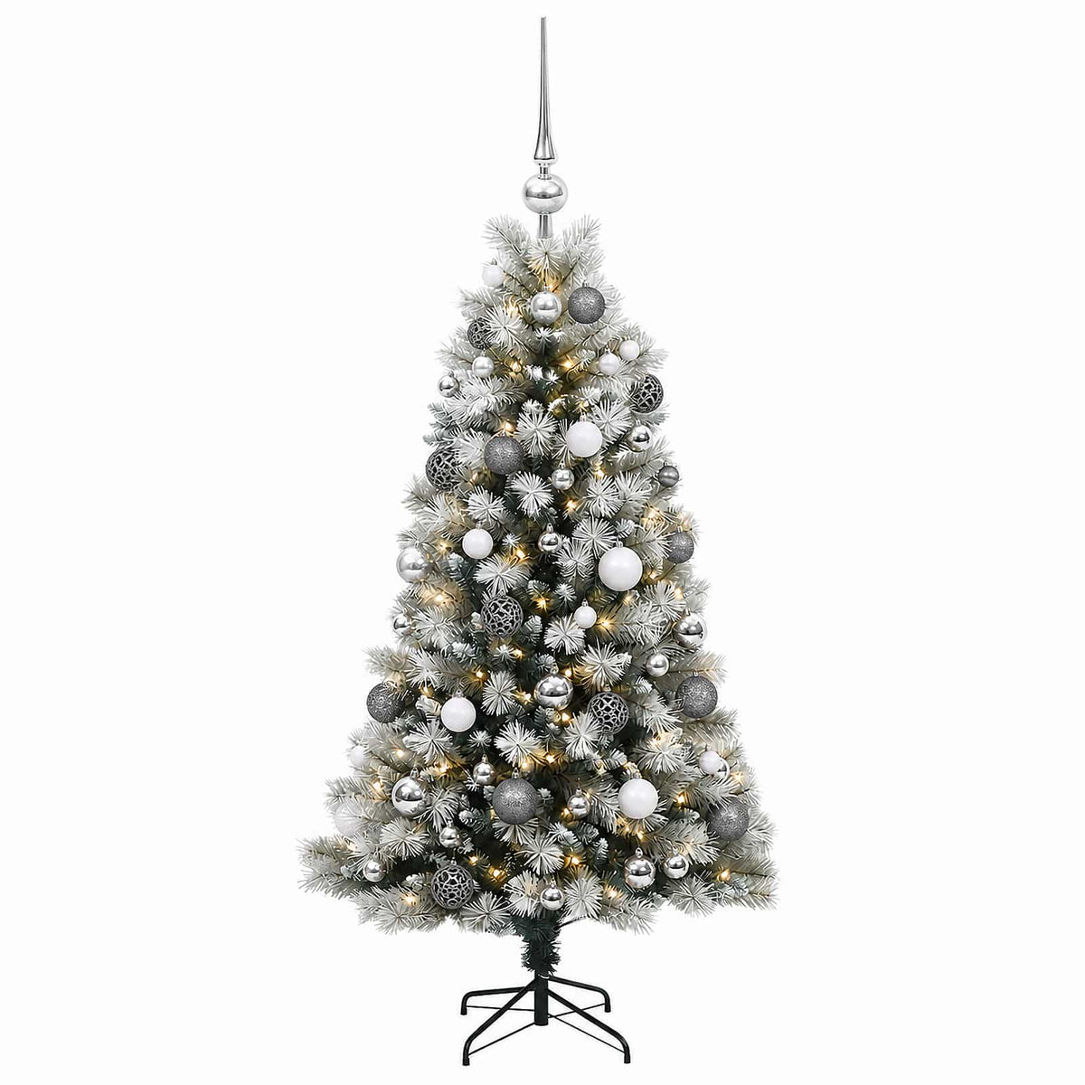 Artificial Hinged Christmas Tree with Baubles 120 cm 150 LEDs