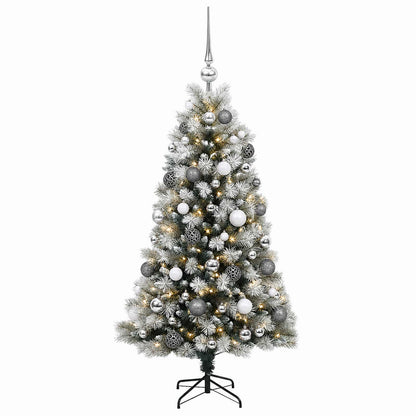 Artificial Hinged Christmas Tree with Baubles 120 cm 150 LEDs