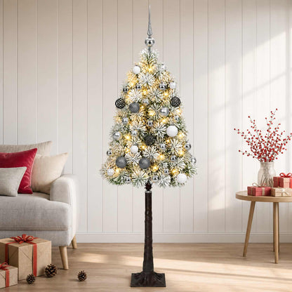 Artificial Hinged Christmas Tree with Baubles 120 cm 150 LEDs