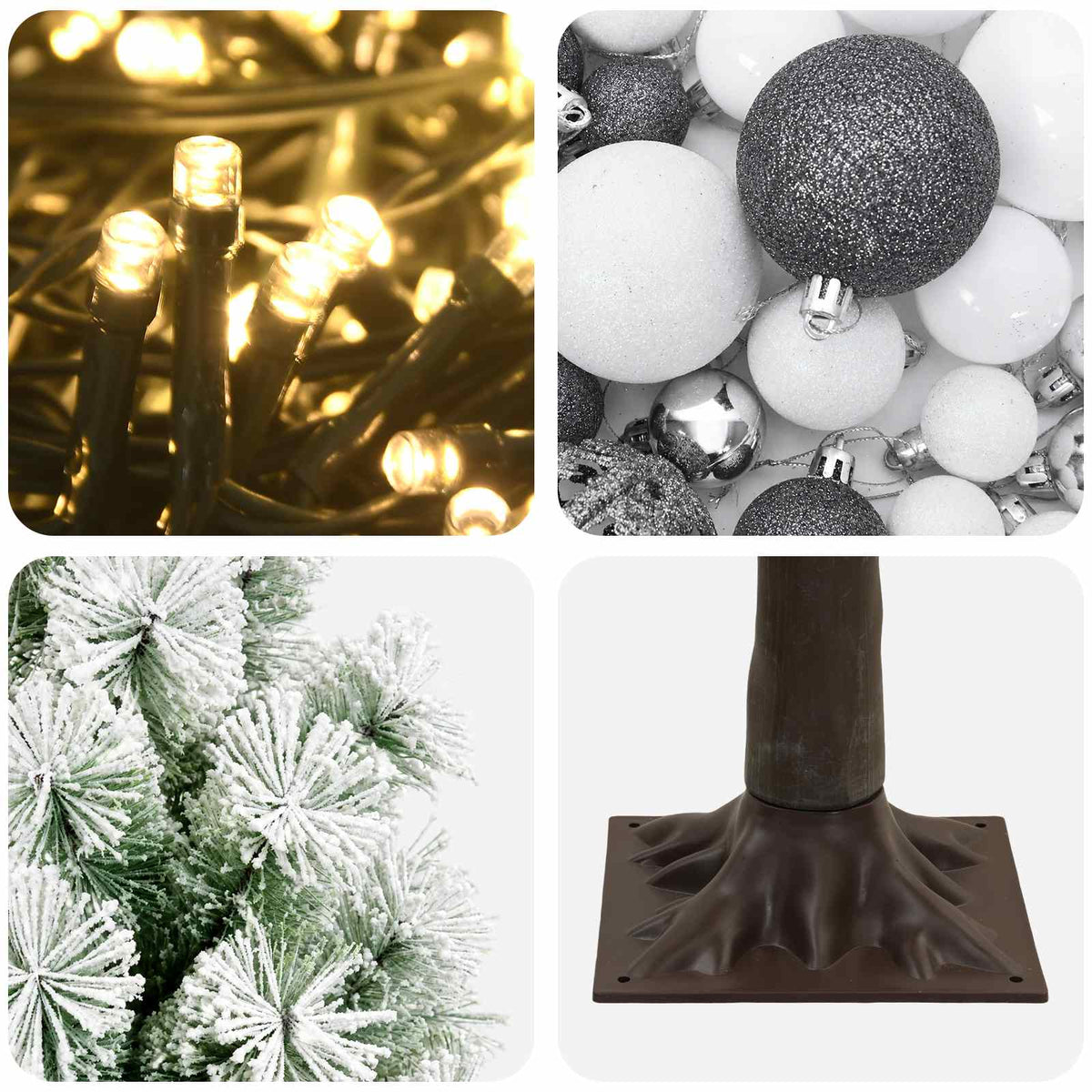 Artificial Hinged Christmas Tree with Baubles 120 cm 150 LEDs