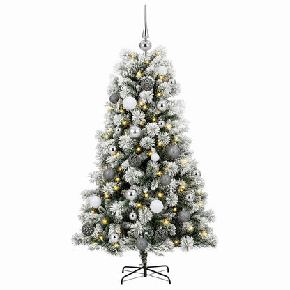 Artificial Hinged Christmas Tree with Baubles 120 cm 150 LEDs