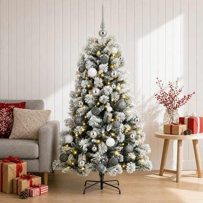 Artificial Hinged Christmas Tree with Baubles 120 cm 150 LEDs