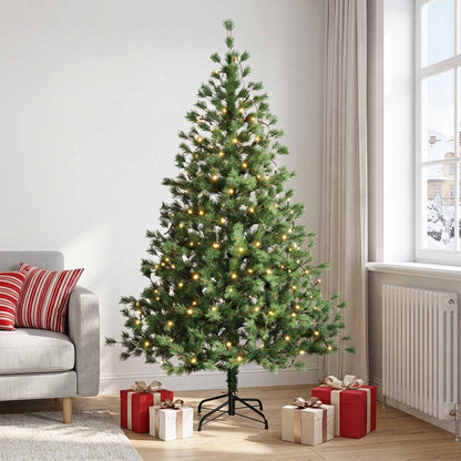 Artificial Hinged Christmas Tree 240 cm 300 LEDs Warm White