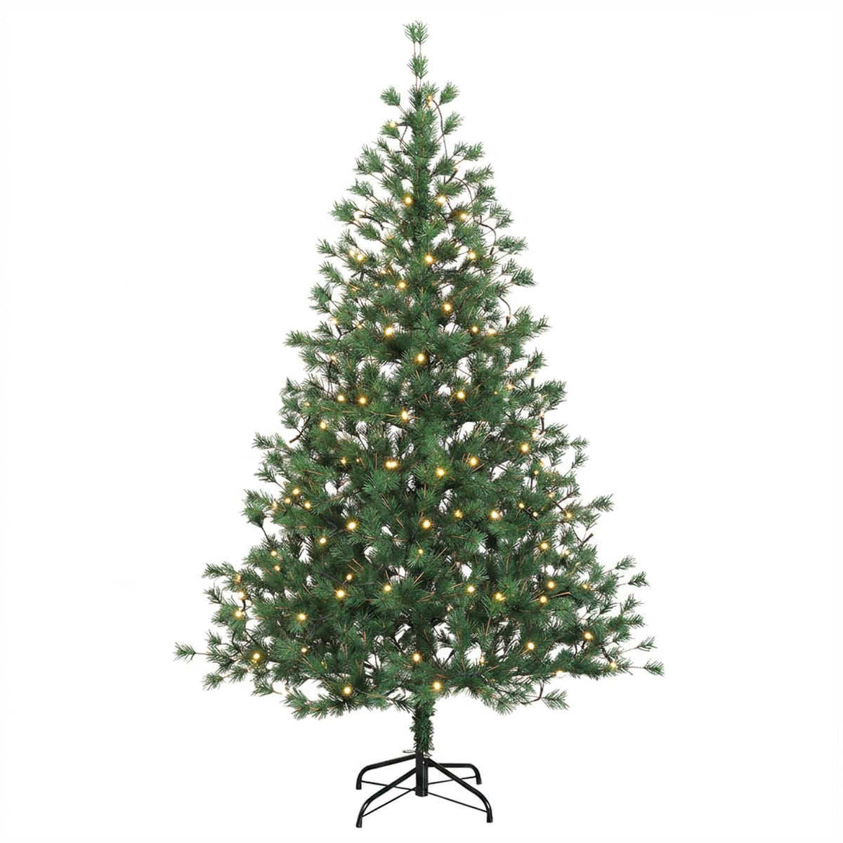 Artificial Hinged Christmas Tree 180 cm 300 LEDs Warm White