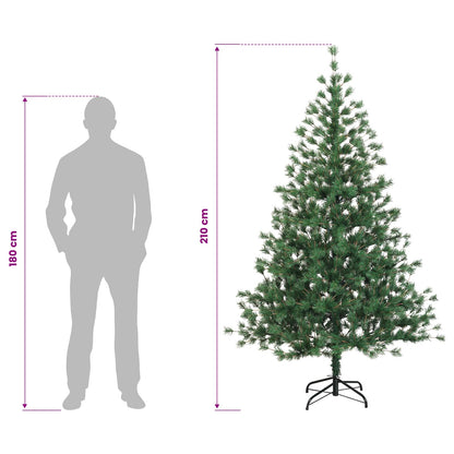Artificial Hinged Christmas Tree 210 cm 300 LEDs Warm White