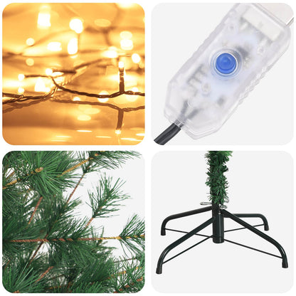 Artificial Hinged Christmas Tree 240 cm 300 LEDs Warm White