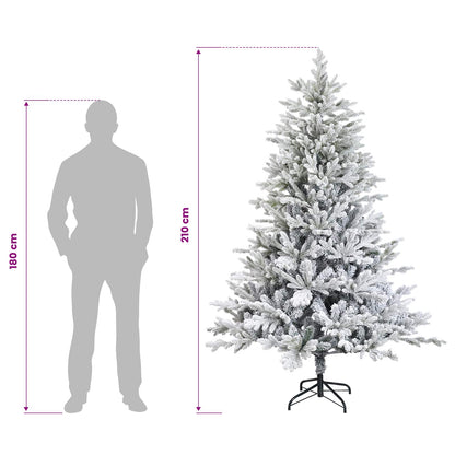 Artificial Hinged Christmas Tree 210 cm 300 LEDs Warm White