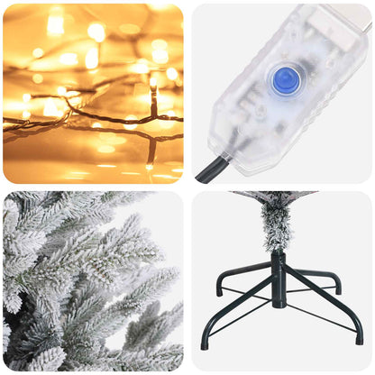 Artificial Hinged Christmas Tree 240 cm 300 LEDs Warm White