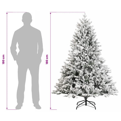 Artificial Hinged Christmas Tree 180 cm 300 LEDs Warm White