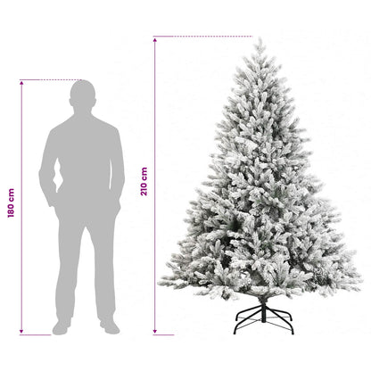 Artificial Hinged Christmas Tree 210 cm 300 LEDs Warm White