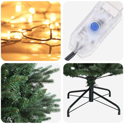 Artificial Hinged Christmas Tree 240 cm 300 LEDs Warm White