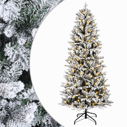 Artificial Hinged Christmas Tree 180 cm 300 LEDs Warm White
