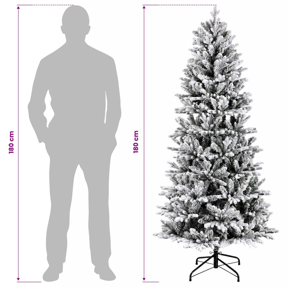 Artificial Hinged Christmas Tree 180 cm 300 LEDs Warm White