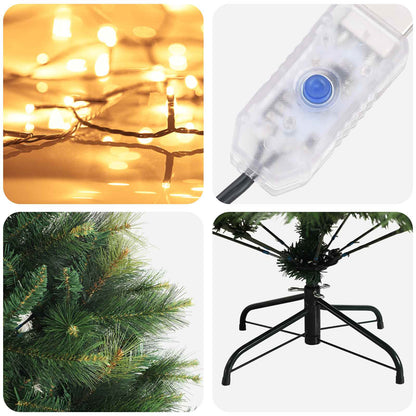 Artificial Hinged Christmas Tree 240 cm 300 LEDs Warm White