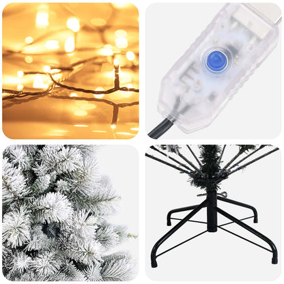 Artificial Hinged Christmas Tree 210 cm 300 LEDs Warm White