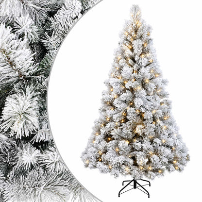 Artificial Hinged Christmas Tree 210 cm 300 LEDs Warm White