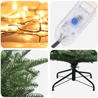 Artificial Hinged Christmas Tree 210 cm 300 LEDs Warm White