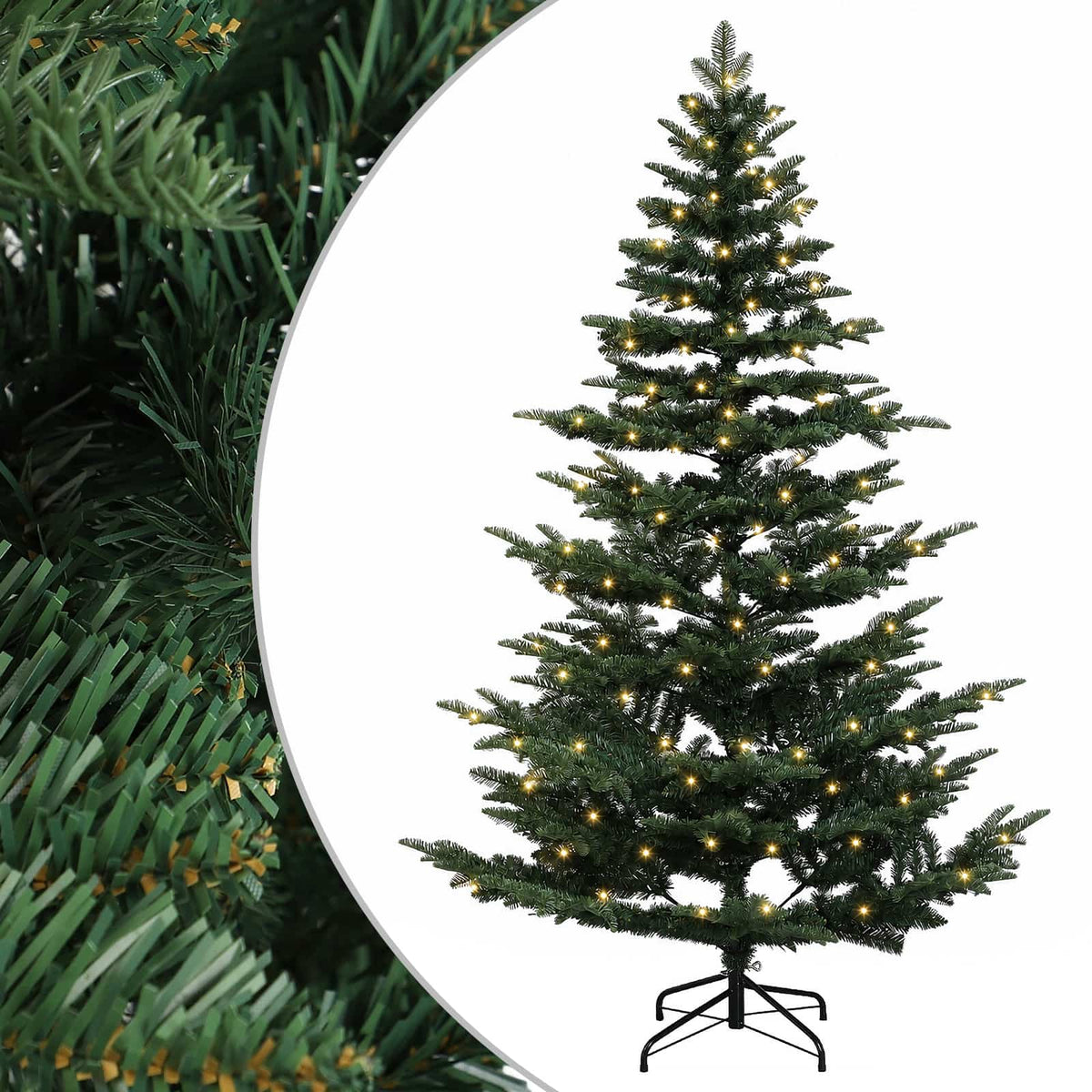 Artificial Hinged Christmas Tree 240 cm 300 LEDs Warm White