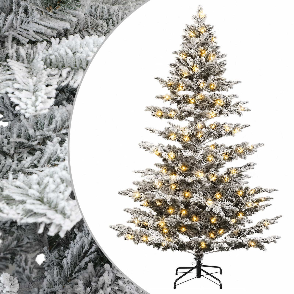 Artificial Hinged Christmas Tree 240 cm 300 LEDs Warm White