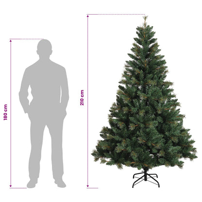 Artificial Hinged Christmas Tree 210 cm 300 LEDs Warm White