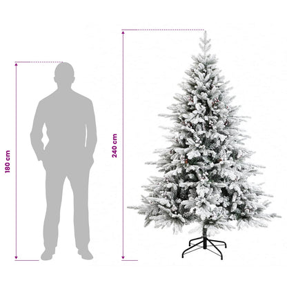 Artificial Hinged Christmas Tree 240 cm 300 LEDs Warm White