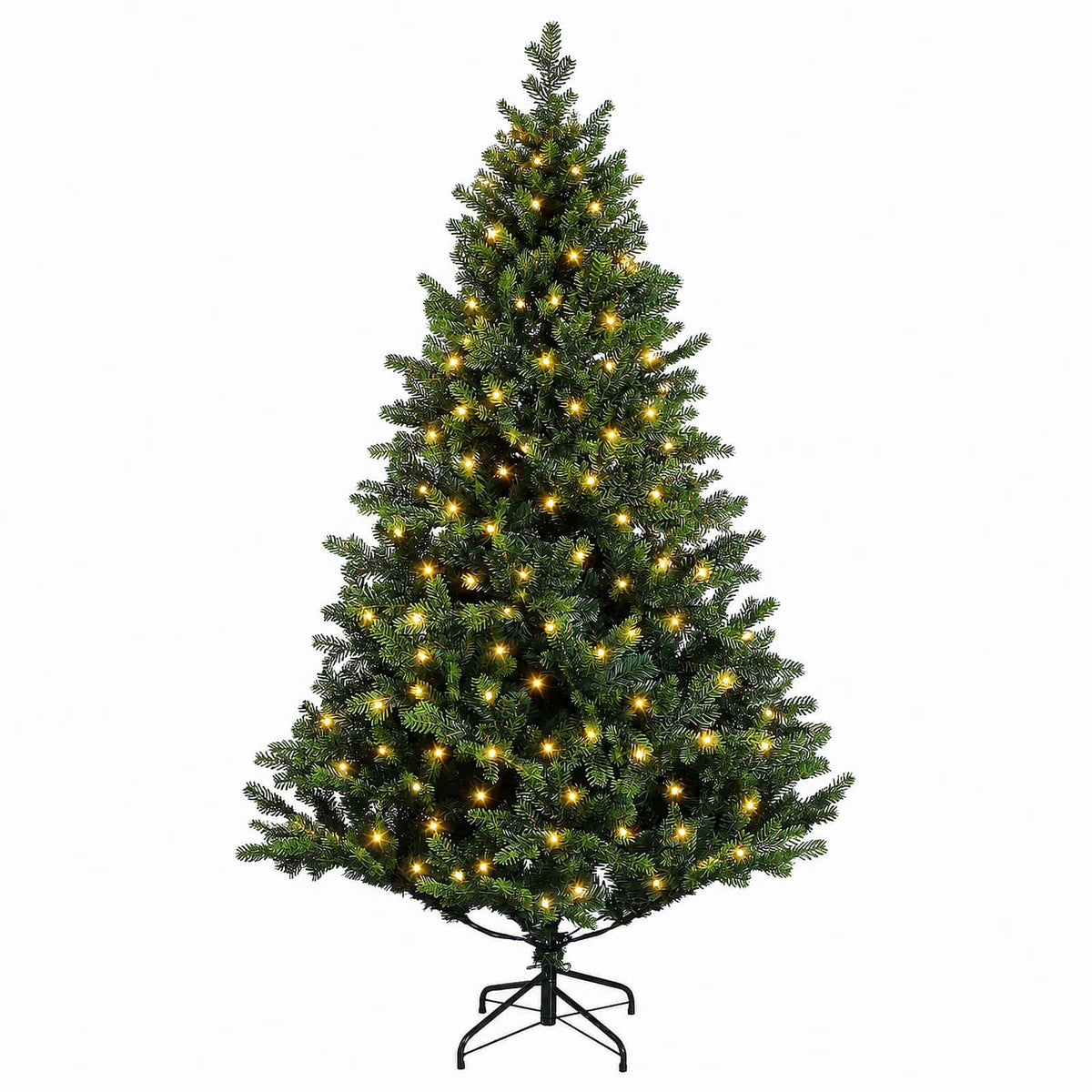 Artificial Hinged Christmas Tree 180 cm 300 LEDs Warm White