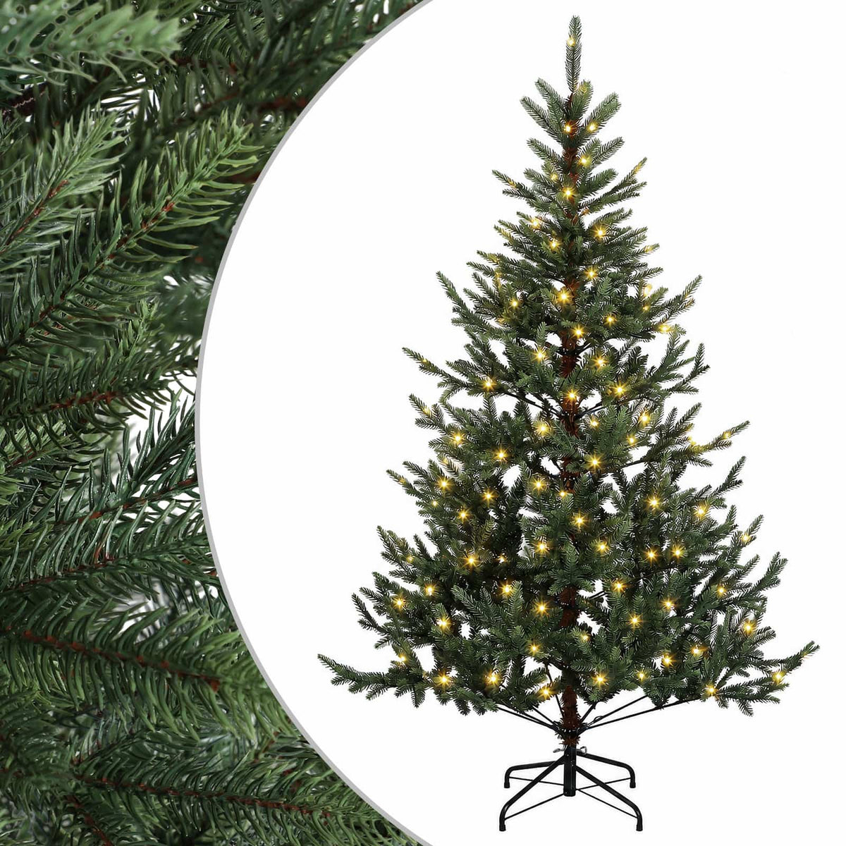 Artificial Hinged Christmas Tree 240 cm 300 LEDs Warm White