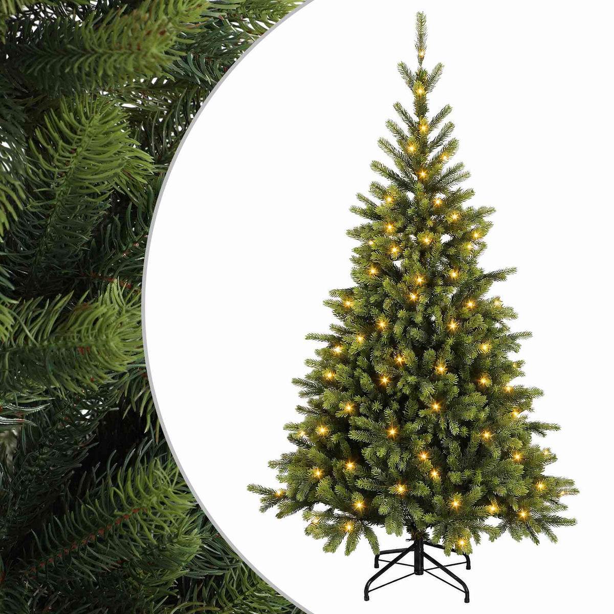 Artificial Hinged Christmas Tree 240 cm 300 LEDs Warm White