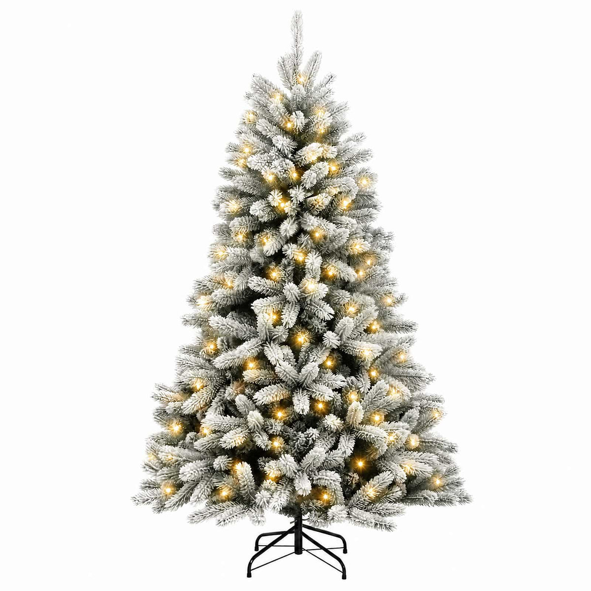 Artificial Hinged Christmas Tree 180 cm 300 LEDs Warm White