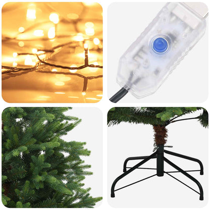 Artificial Hinged Christmas Tree 180 cm 300 LEDs Warm White