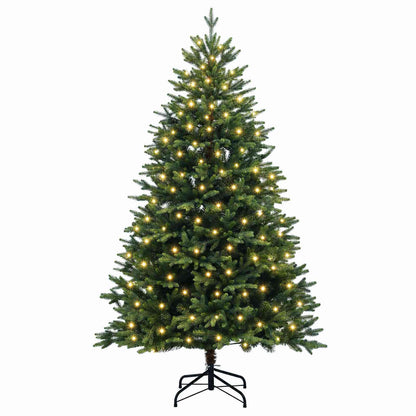 Artificial Hinged Christmas Tree 210 cm 300 LEDs Warm White