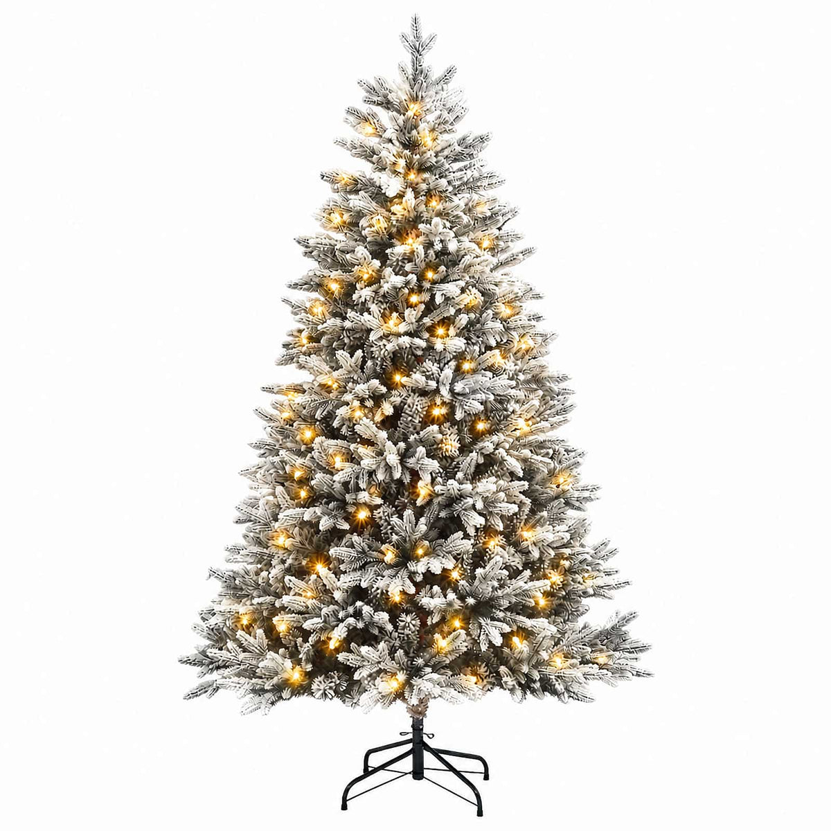 Artificial Hinged Christmas Tree 210 cm 300 LEDs Warm White