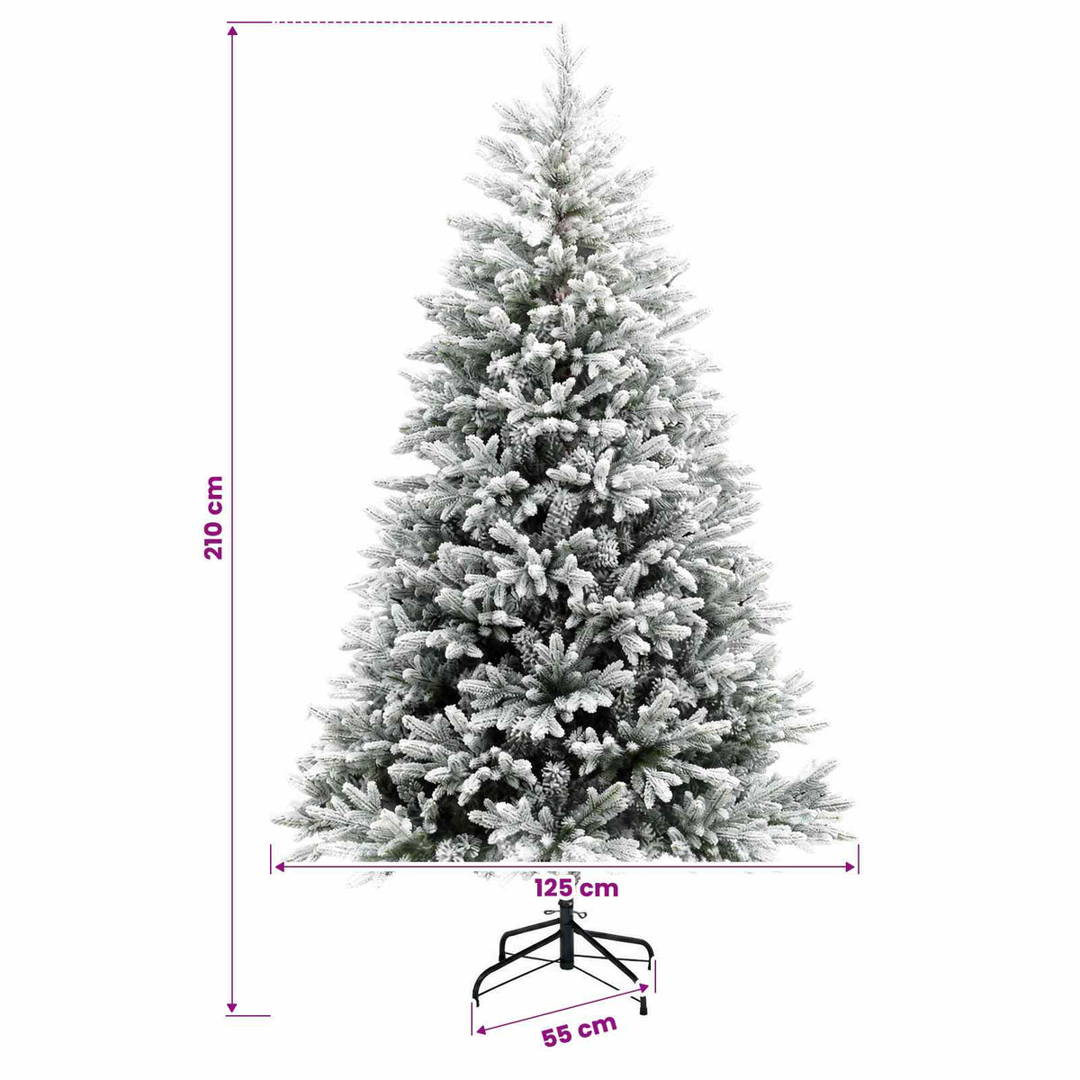Artificial Hinged Christmas Tree 210 cm 300 LEDs Warm White