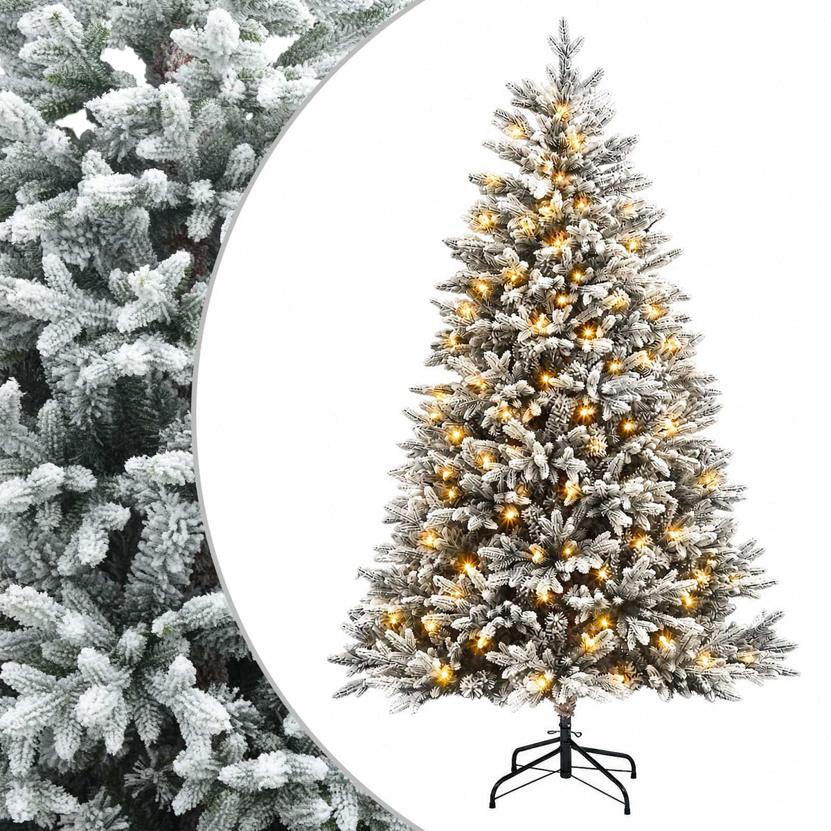 Artificial Hinged Christmas Tree 240 cm 300 LEDs Warm White