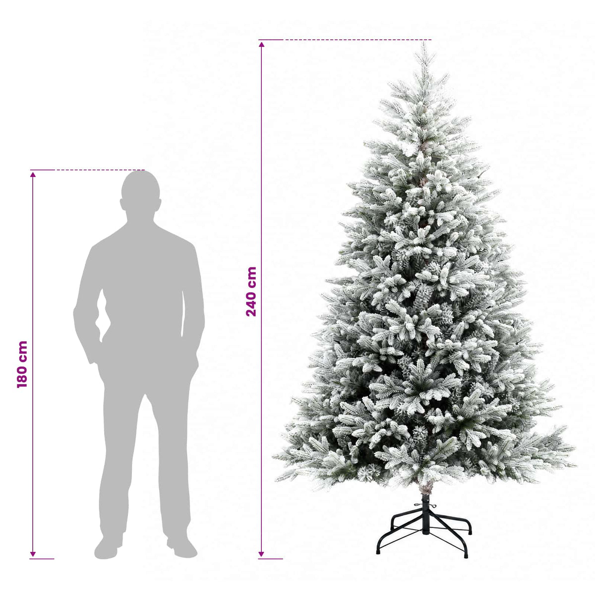 Artificial Hinged Christmas Tree 240 cm 300 LEDs Warm White