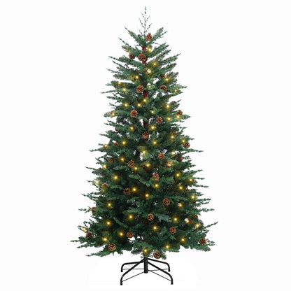 Artificial Hinged Christmas Tree 180 cm 300 LEDs Warm White