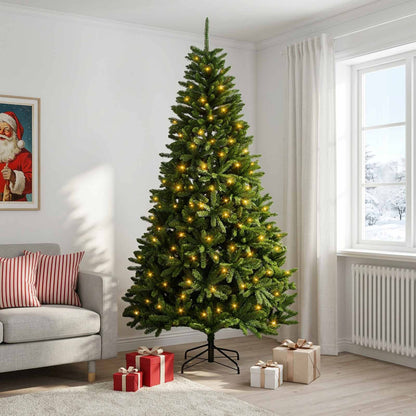 Artificial Hinged Christmas Tree 240 cm 300 LEDs Warm White