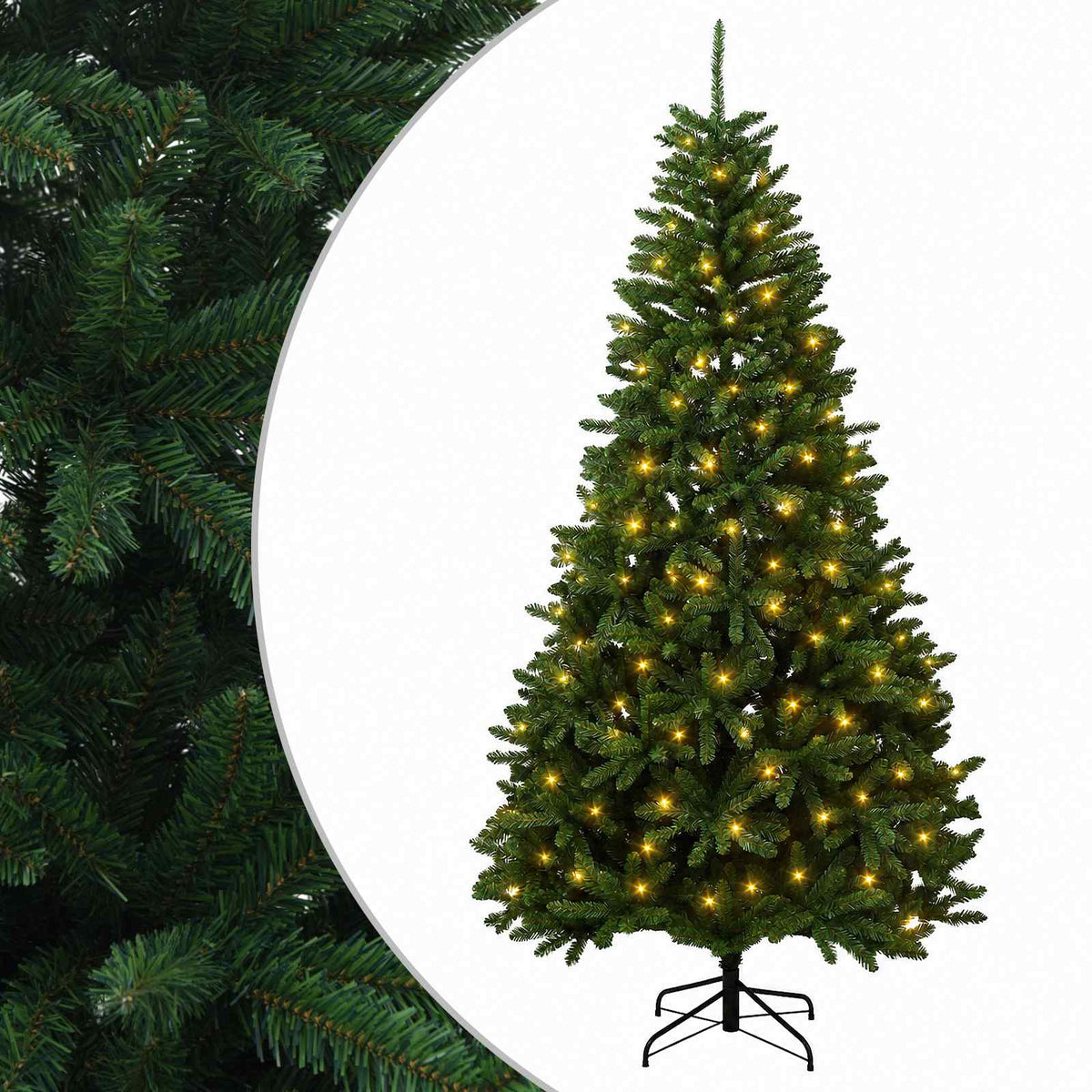 Artificial Hinged Christmas Tree 210 cm 300 LEDs Warm White
